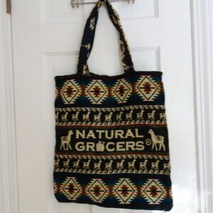 NATURAL GROCERS Llama Print Shoulder Bag Grocery Tote